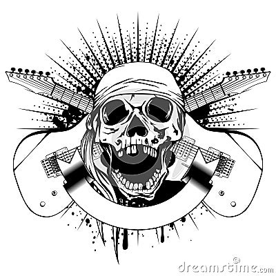 Guitars skull_var 10 Vector Illustration