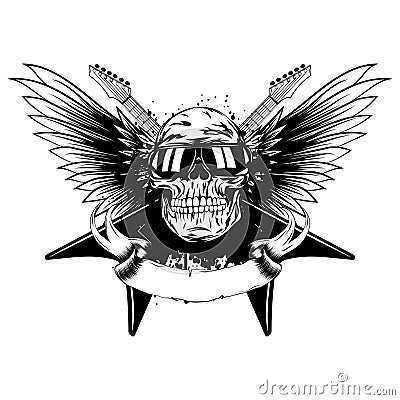 Guitars skull_var 9 Vector Illustration