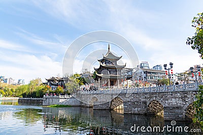Jiaxiu Pavilion view, Guiyang city, China Editorial Stock Photo
