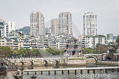 Guiyang Jiaxiu Tower scenery 2 Editorial Stock Photo
