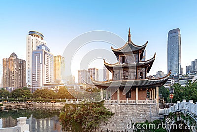 Famous ancient architectural landscape in Guiyang, Guizhou, China Stock Photo