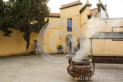 Guiyuan Buddhist Temple in Wuhan, China. Editorial Stock Photo