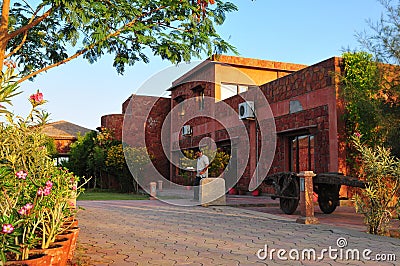 Gujarat: Royal Safari Camp accomodation in the national park Lit Editorial Stock Photo