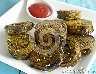 Gujarati Snack Patra Stock Photo