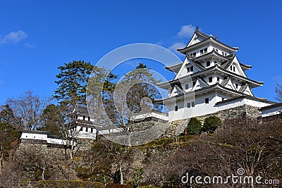 Gujo Hachiman Castle built in 1559 on a hilltop in Japan Stock Photo