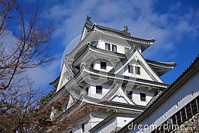 Gujo Hachiman Castle built in 1559 on a hilltop in Japan Stock Photo