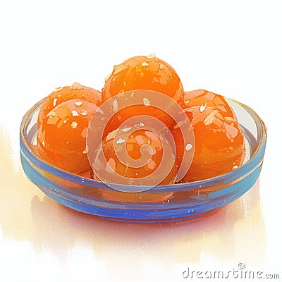 Gulab Jamun delectable dessert balls soaked in sugary syrup. Stock Photo