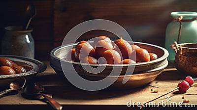 Gulab Jamun Sweet Stock Photo