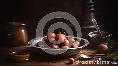 Gulab Jamun Sweet Stock Photo