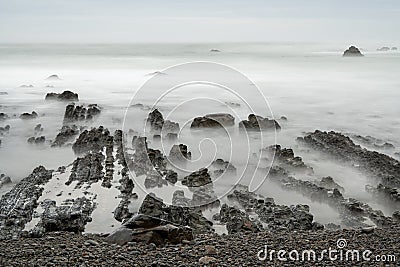 Slow shutterspeed photography at the Gulf of Biskay - Spain Stock Photo