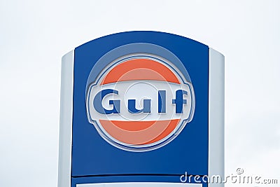 Gulf Sign and Logo Editorial Stock Photo