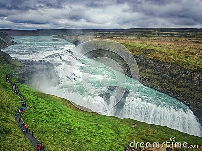 Gullfoss in Iceland Editorial Stock Photo