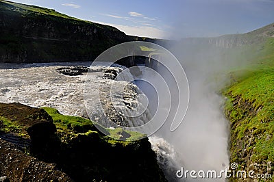 Gullfoss Waterfall waterfall. Golden waterfalls. Reykjavik, Iceland, Europe. Stock Photo