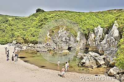 Gulpiyuri beach, Llanes Editorial Stock Photo