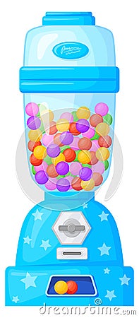 Gum dispense machine. Sweet candy cartoon container Vector Illustration