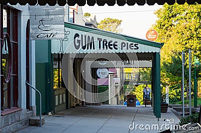Gum Tree Pies bakery and shop in Yackandandah in Victoria Editorial Stock Photo