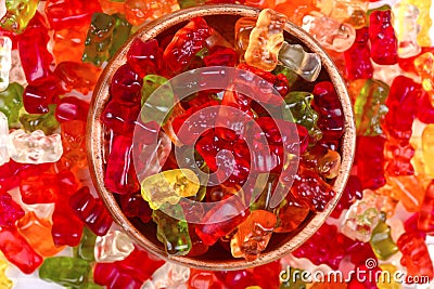 gummy bears colorful tasty candy buckground Editorial Stock Photo