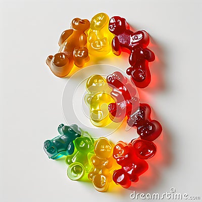 Gummy Number 3 Stock Photo