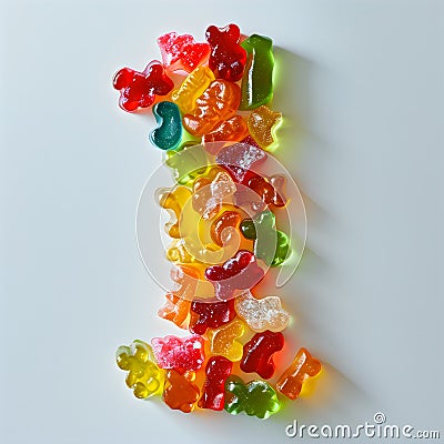 Gummy Number 1 Stock Photo