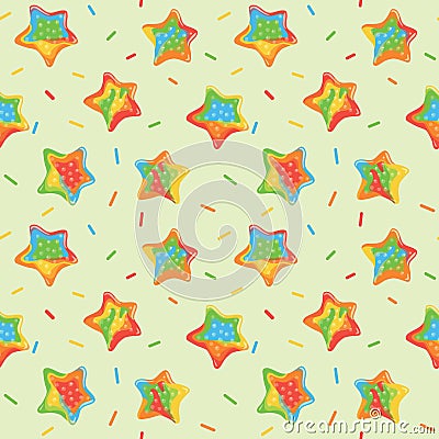 Colorful repetitive pattern background of gummy candies made of simple vector illustrations. Vector Illustration