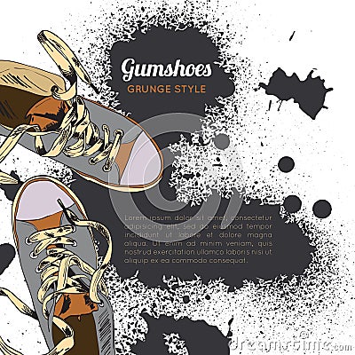 Gumshoes sketch grunge Vector Illustration