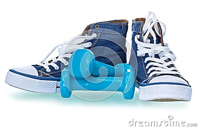 Gumshoes, tennis shoes Stock Photo