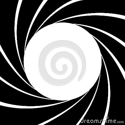 Gun barrel effect a classic theme black and white Vector Illustration