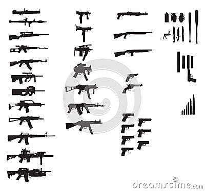 Gun collection Vector Illustration