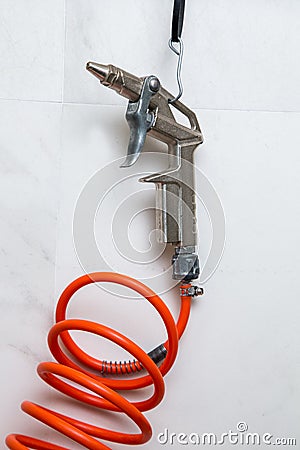 Gun for compressed air Stock Photo
