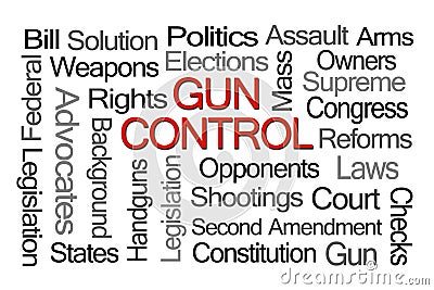 Gun Control Laws Word Cloud Stock Photo