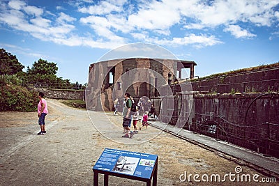 Gun emplacement at Pendennis Castle, Falmouth Editorial Stock Photo