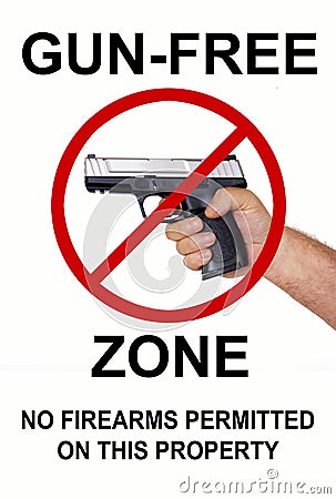 Gun Free Zone, No firearms Stock Photo