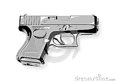 Gun glock 26 illustration vector Cartoon Illustration