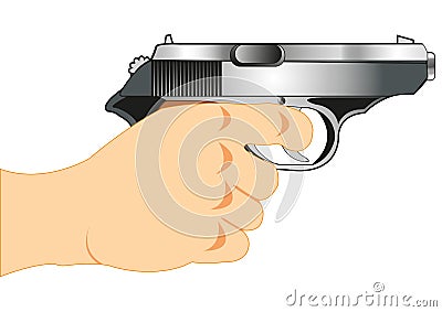 Gun in hand Vector Illustration