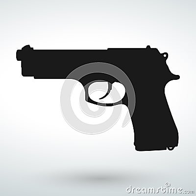 Gun icon black on a white background Stock Photo