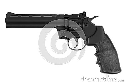 Gun - an imitation of long-barreled revolver Stock Photo