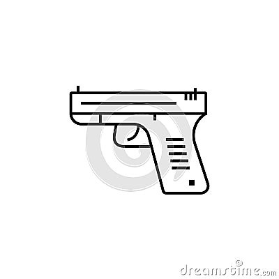 gun, murder, kill, pistol, weapon line icon. Elements of protests illustration icons. Signs, symbols can be used for web, logo, Cartoon Illustration
