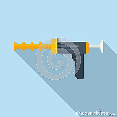 Gun pistol icon flat vector. Silicone tube Vector Illustration