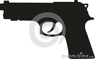 Gun pistol silhouette Vector Illustration