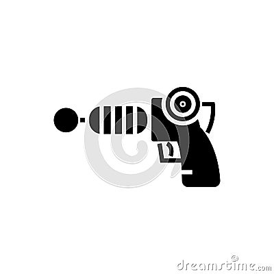 Gun plasma - star wars icon, vector illustration, black sign on isolated background Vector Illustration