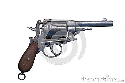 Gun revolver. Ancient firearm. Stock Photo