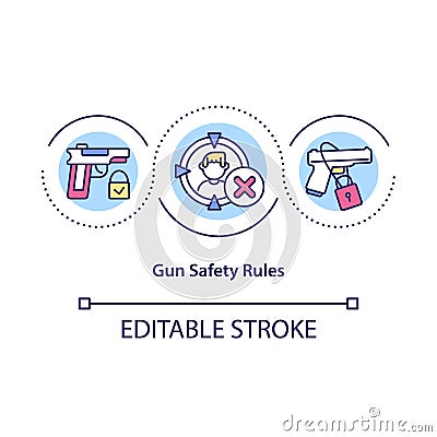 Gun safety rules concept icon Vector Illustration