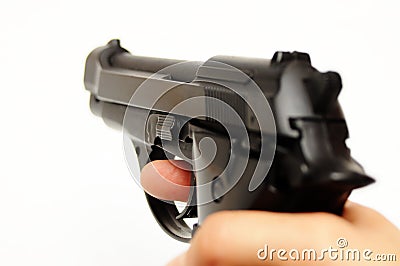 Gun shooting Stock Photo