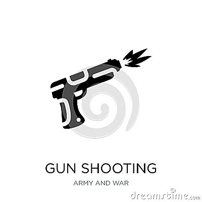 gun shooting icon in trendy design style. gun shooting icon isolated on white background. gun shooting vector icon simple and Vector Illustration