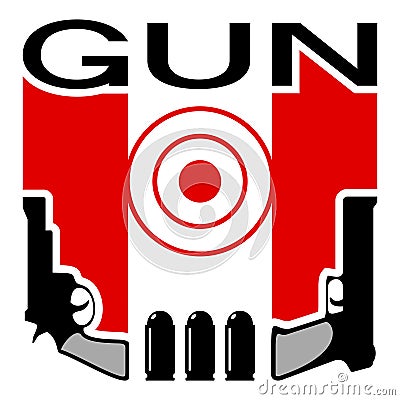 Gun shop or shooting range emblem Vector Illustration