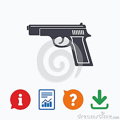 Gun sign icon. Firearms weapon symbol Vector Illustration
