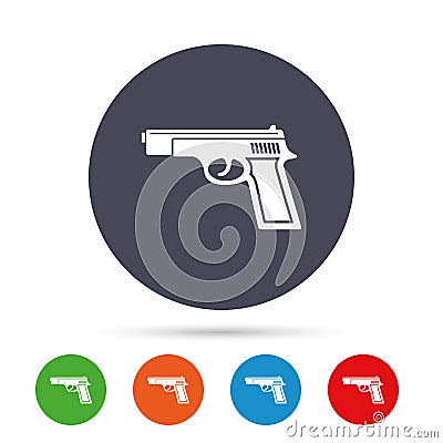 Gun sign icon. Firearms weapon symbol. Vector Illustration