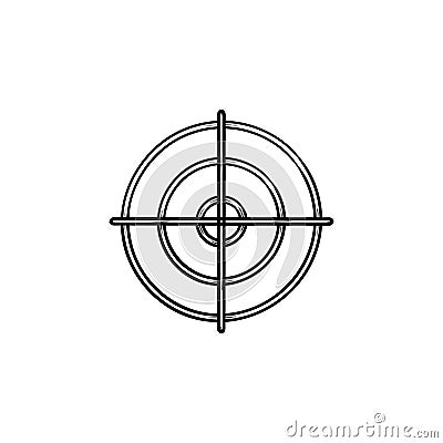Gun target hand drawn outline doodle icon. Vector Illustration