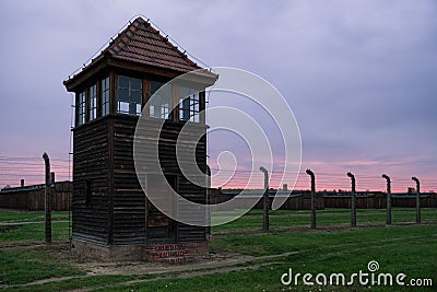 Concentration camp Auschwitz II - Birkenau, Poland Editorial Stock Photo