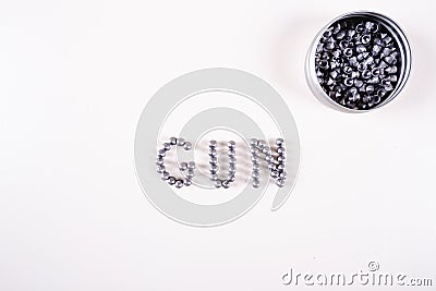 Gun zone title made of bullets Stock Photo